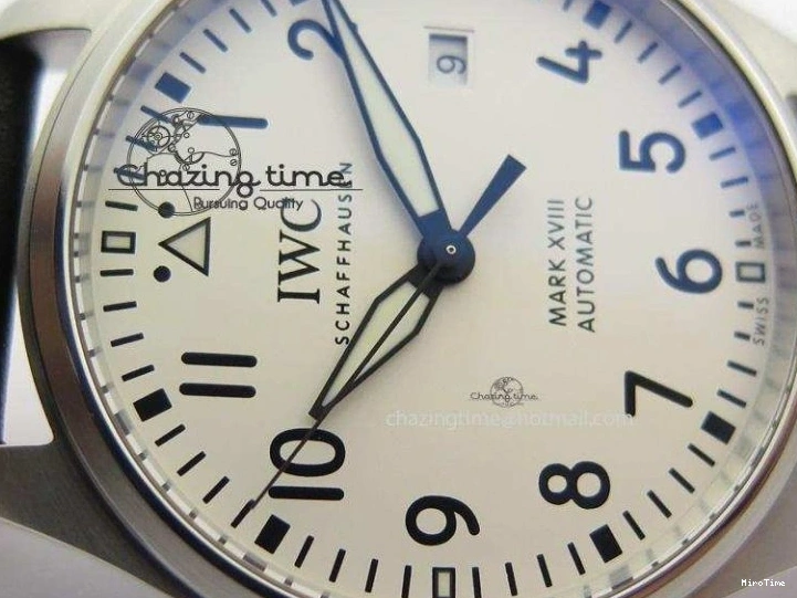 MIROTIME 0305 Mark XVIII IW327002 SS Mk Maker Best Edition White Dial On Black Leather Strap A SunProtective 7298